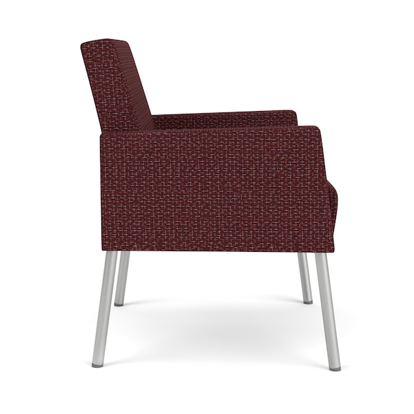 Mystic Lounge Reception Guest Chair, Silver, RF Nebbiolo Upholstery